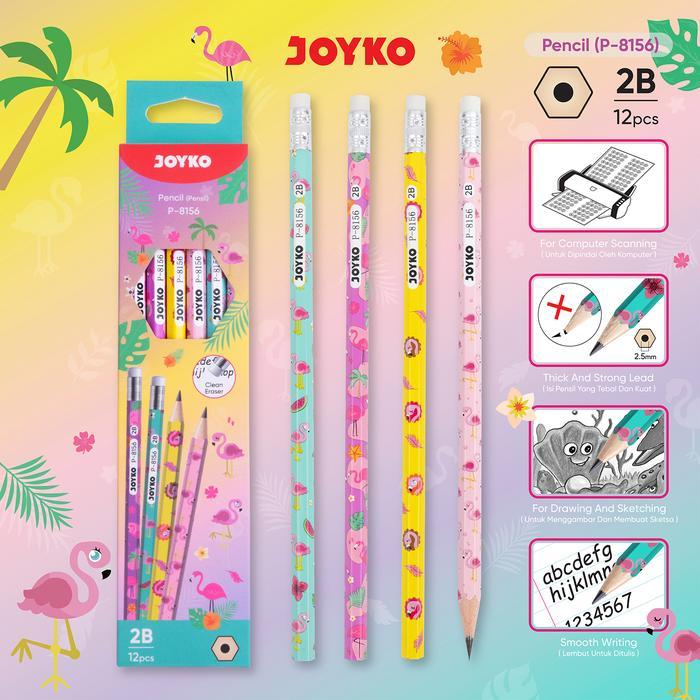 

Pensil Kayu 2B Komputer Joyko P-8156 FLAMINGO Original (12 PCS) / Computer Pencil Wooden Pencil Joyko P 8156 Pensil Anak Per Lusin