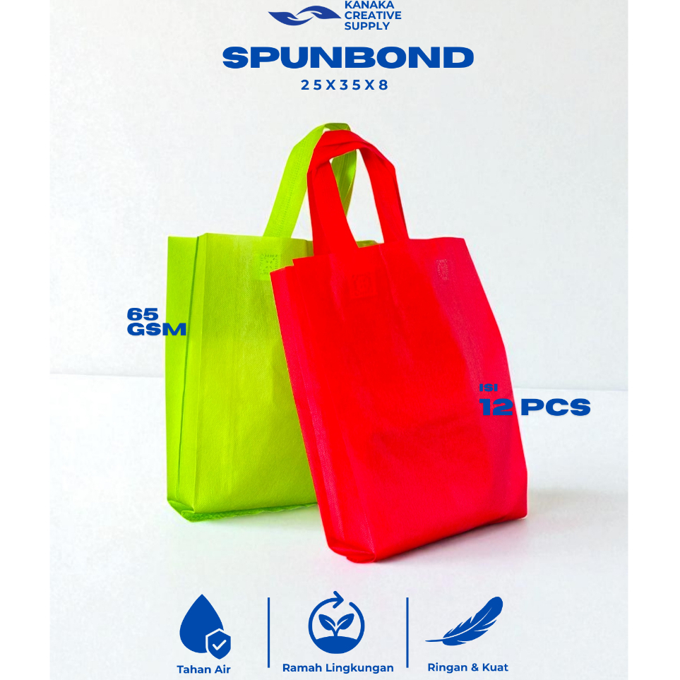 

Tas Spunbond Goodie Bag Polos 25x35x8cm - Isi 12pcs/lsn