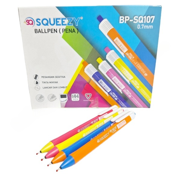 

1 Pak isi 12 Pcs Pena klik SQUEEZY/Pena Klik Squeezy