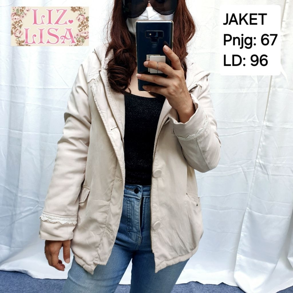 LIZ LISA Button Jacket Coat Hoodie Outer Girly Pretty Cute Lengan Panjang Wanita