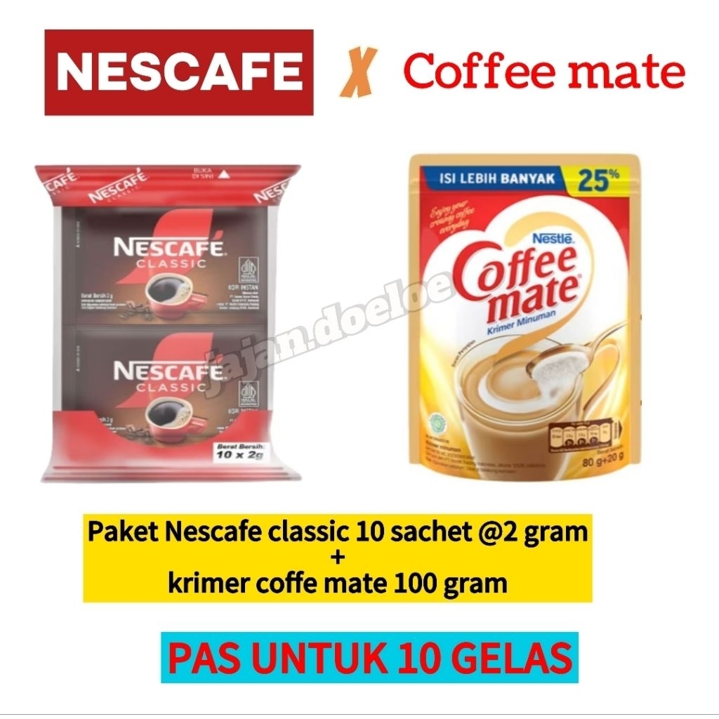 

Paket kopi Nescafe classic dan coffe mate