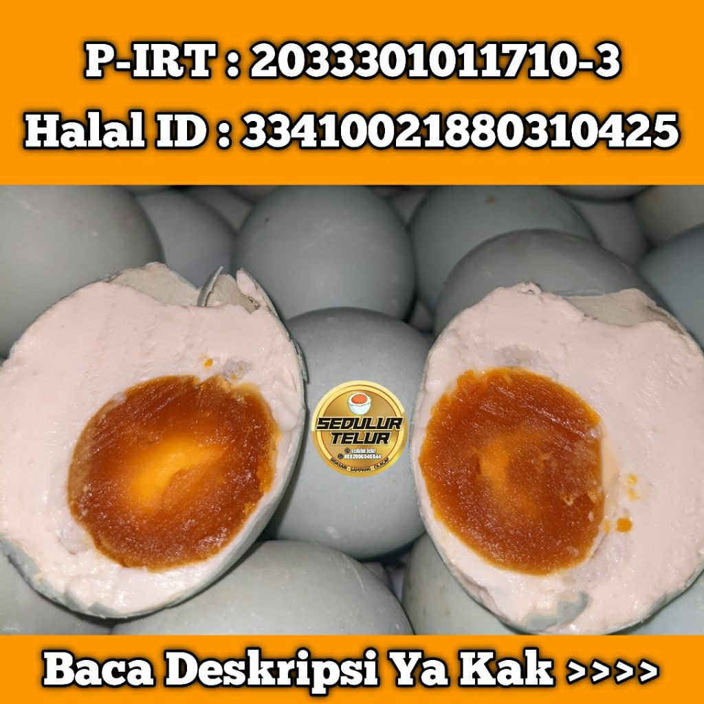 

Telur Asin Omega Matang Masir Ukuran Besar AB - Minimal Order 10 Butir
