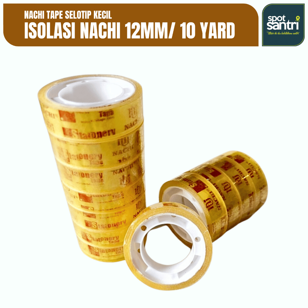 

Isolasi Kecil Nachi Selotip Pita Perekat 12mm x 10 Yard | [PCS]
