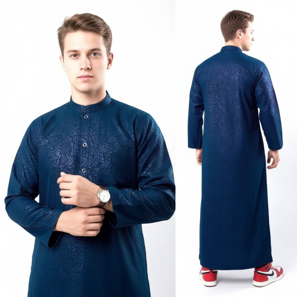 limited jubah pria premium motif embos/jubah pria/juba saudi terbaru/gamis pria embos/gamis premium