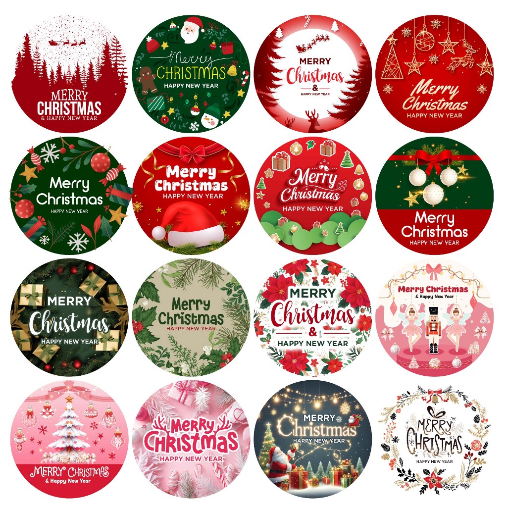 

77 Pcs Stiker Natal Merry Christmas Custom