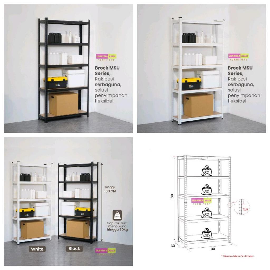 Prodesign rak besi rak susun 4 shelves BROCK MSU metropolis pirasi rak susun serbaguna rak susun bes