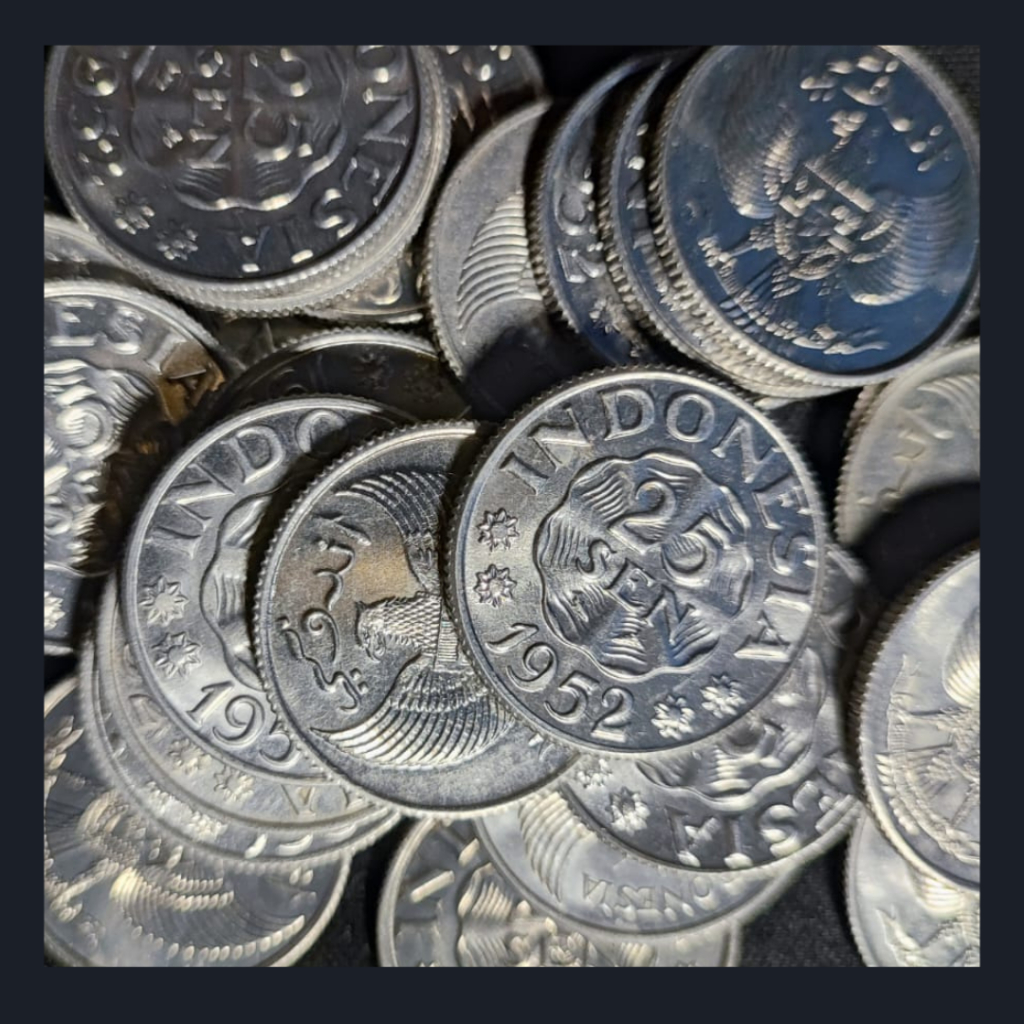 Koin Kuno Indonesia 25 Sen Tahun 1952 | VF