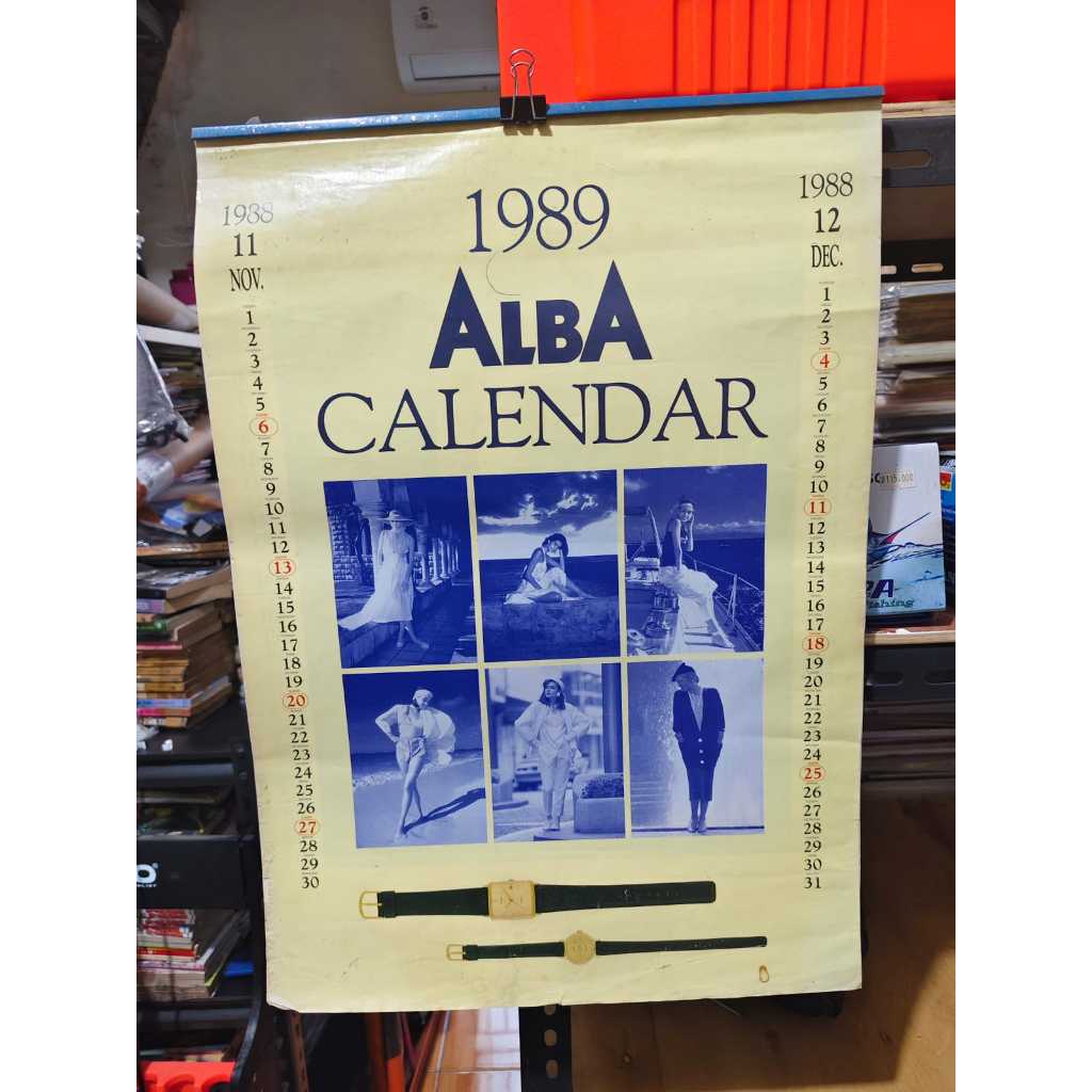 KALENDER JADUL KALENDER TAHUN 1989 JAM TANGAN ALBA