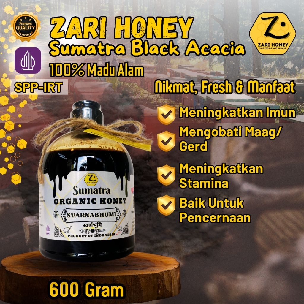

ZARI HONEY SUMATRA BLACK ACACIA 600 Gram Madu Murni Asli 100% Alami Pure Natural Raw Premium
