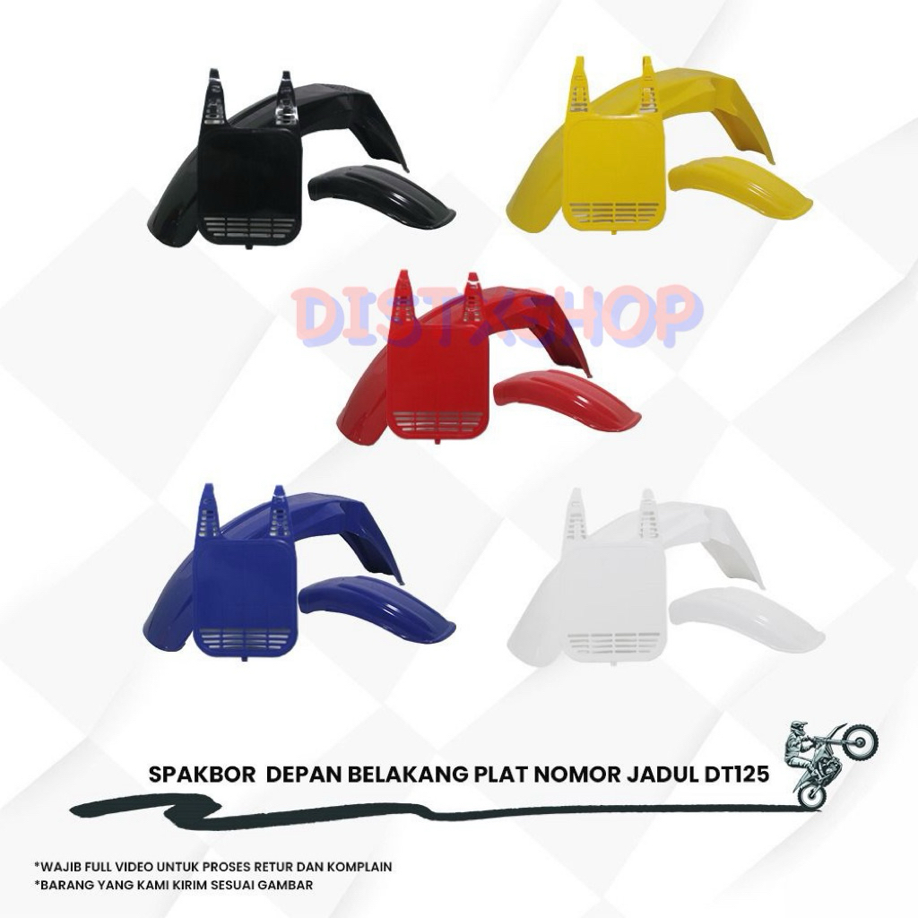 BODY SET  TRAIL VINTAGE JADUL DT 125 SPAKBOR DEPAN PAPAN NOMER SPAKBOR BELAKANG DT125 SLEBOR DEPAN B