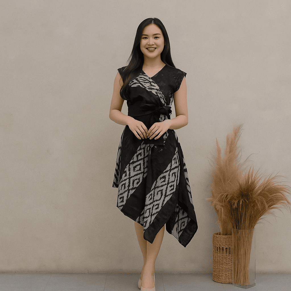 dress tenun kondangan style terbaru anak muda baju ethnic wanita