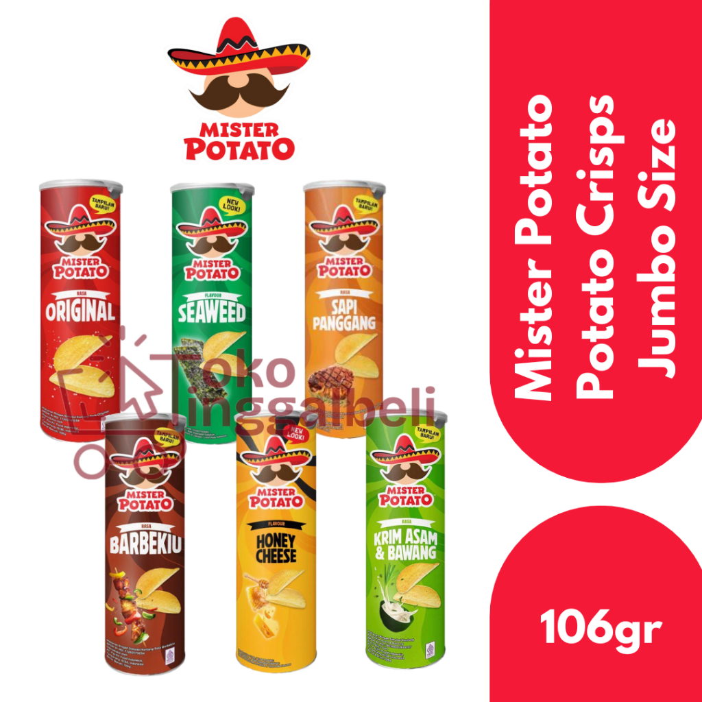 

Mister Potato Potato Crisps Jumbo Size All Variant - 106gr