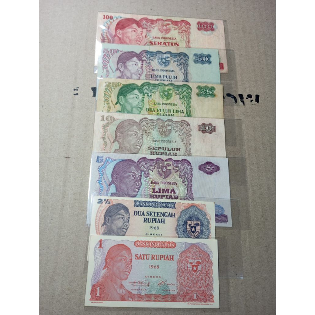 Uang kertas kuno Asli Indonesia, seri jendral sudirman. Nominal 1-100