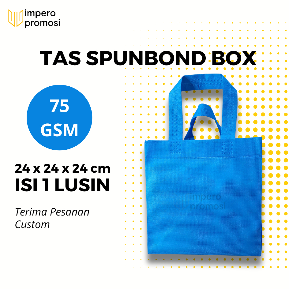 

Impero - GOODIE BAG SPUNBOND BOX 24x24x24 / Harga Satuan / Kantong Belanja Murah Warna Biru Pocari