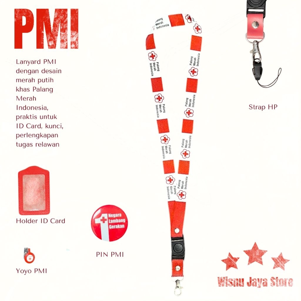 

LANYARD PMI PLUS HOLDER DAN YOYO FREE PIN DAN STRAP HP