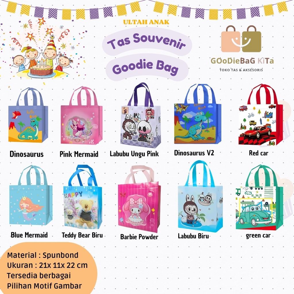

|High Kualitas| Goodie Anak Motif Karakter/Tas Souvenir Ulang Tahun Anak/Goodie Bag Ulang Tahun Anak