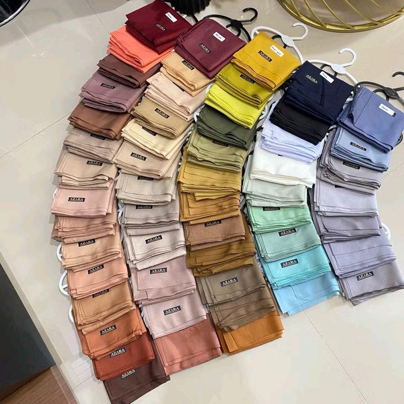 Dewi Hijab - BUNDLING Hijab Azara Segiempat Polos Voal Premium Packaging Pouch Bisa COD