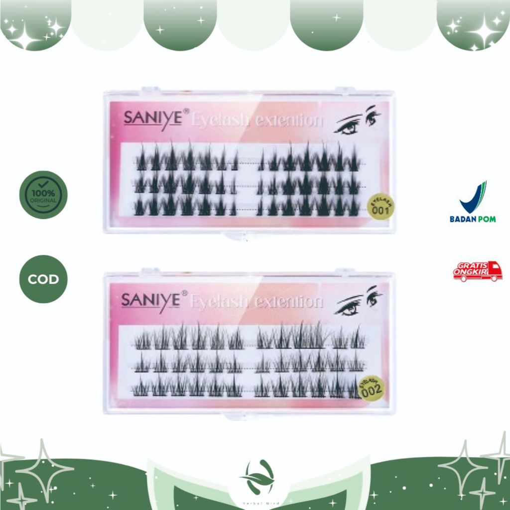 SANIYE False Eyelashes Set Tebal bisa pilih Pinset Tweezers J3003