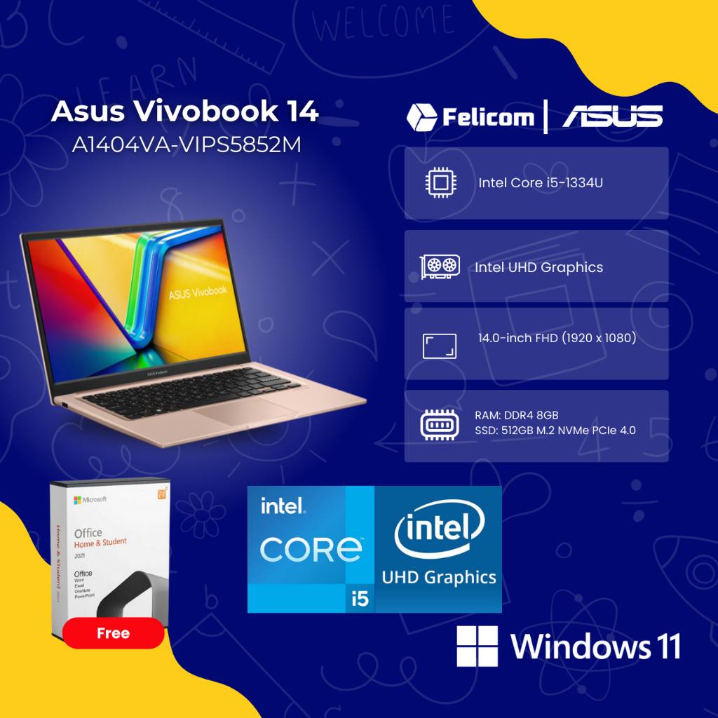 ASUS VIVOBOOK 14 i5 A1404VA-VIPS5852M
