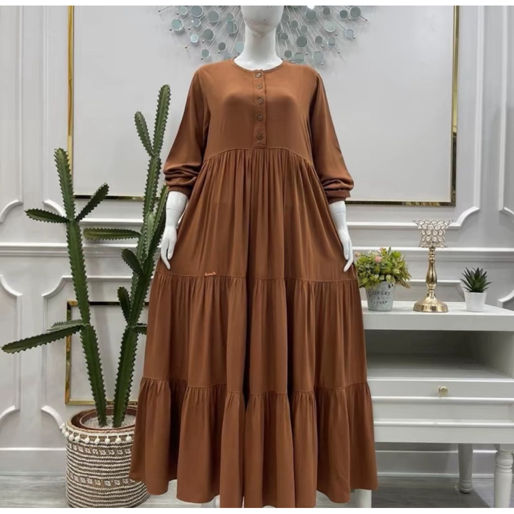 Salvina Midi dan Gamis Viscose Polosan (Standart - Jumbo)