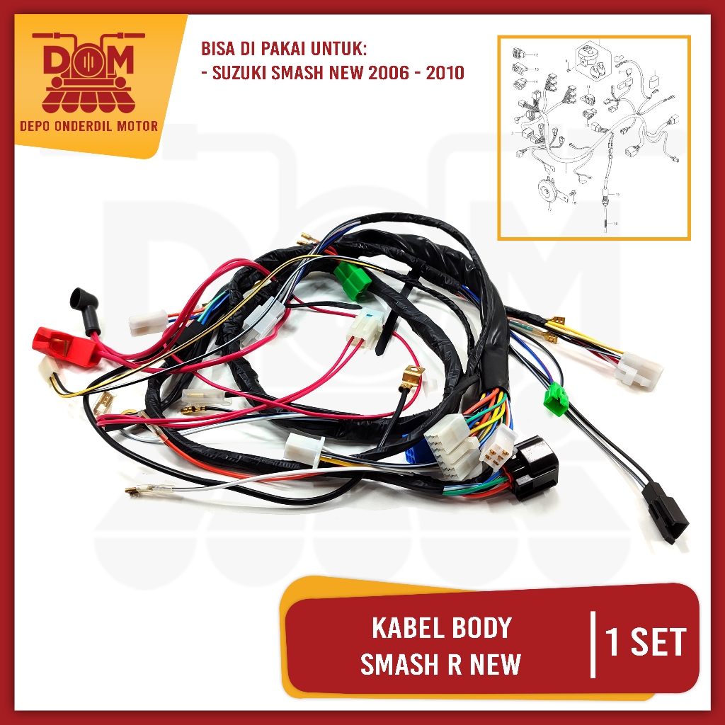 Kabel Body Smash R New (TOKAIDO) 36610B07H80N000 Harness Wire Cable Bodi Set Motor Suzuki Smash New