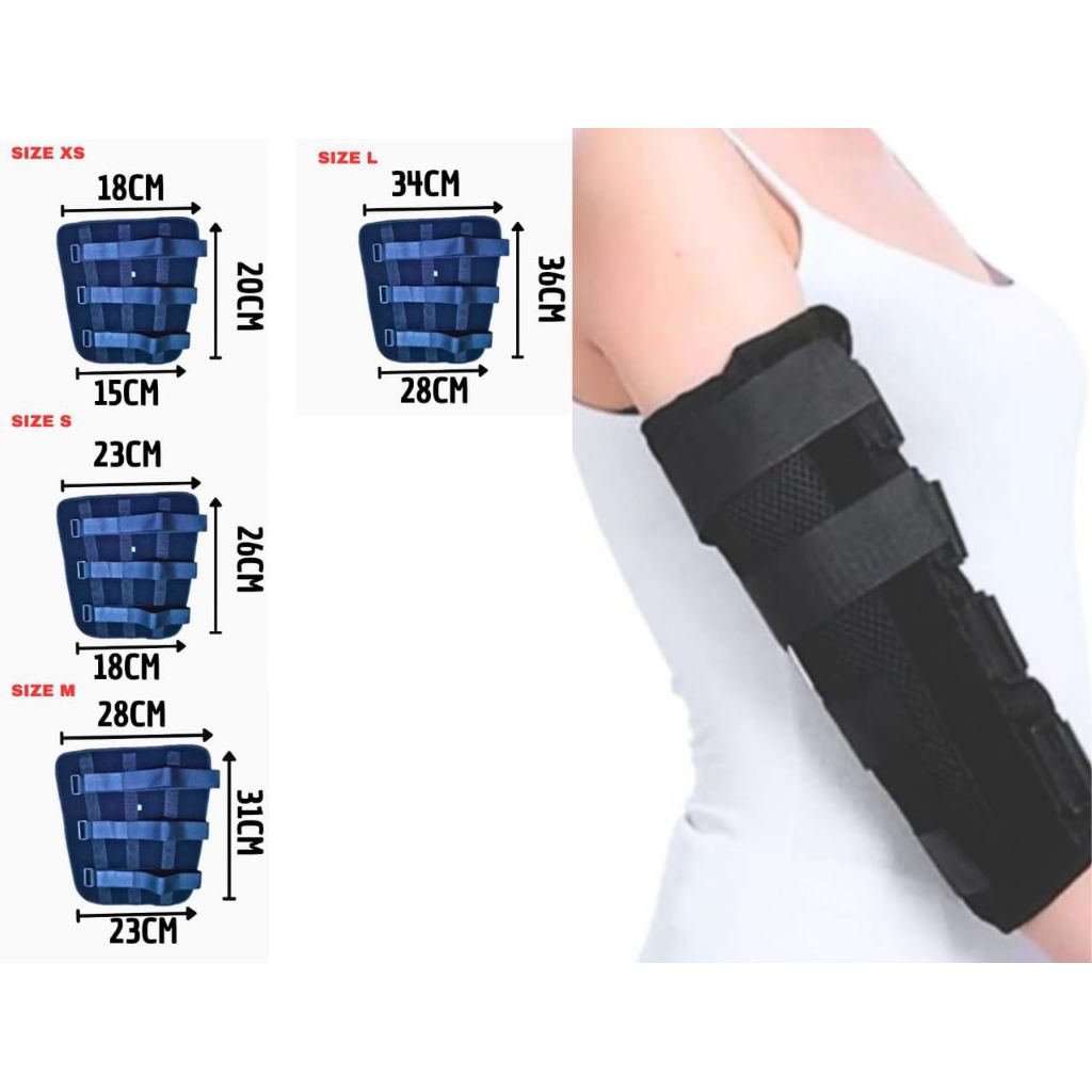 Belat Lengan Penyangga Siku Patah Tulang Arm Splint dengan Pelat Baja Ukuran XS-L