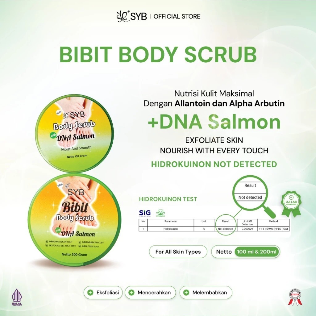 SYB | Body Lotion DNA Salmon | Body Scrub DNA Salmon | Collagen Body Lotion