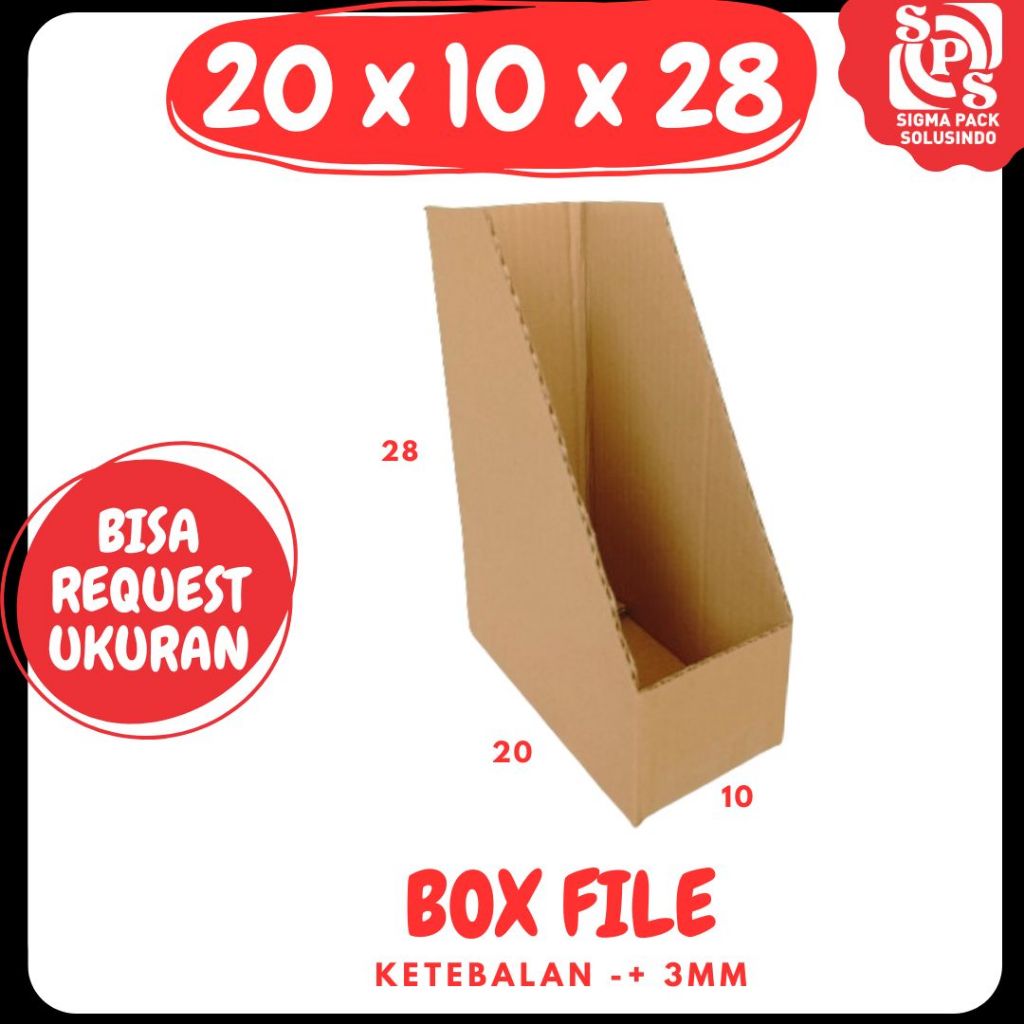 

box Rak Kecil 20x10x28 bin Box File packing kardus kotak kemasan Dokumen storage Kantor zigma shop