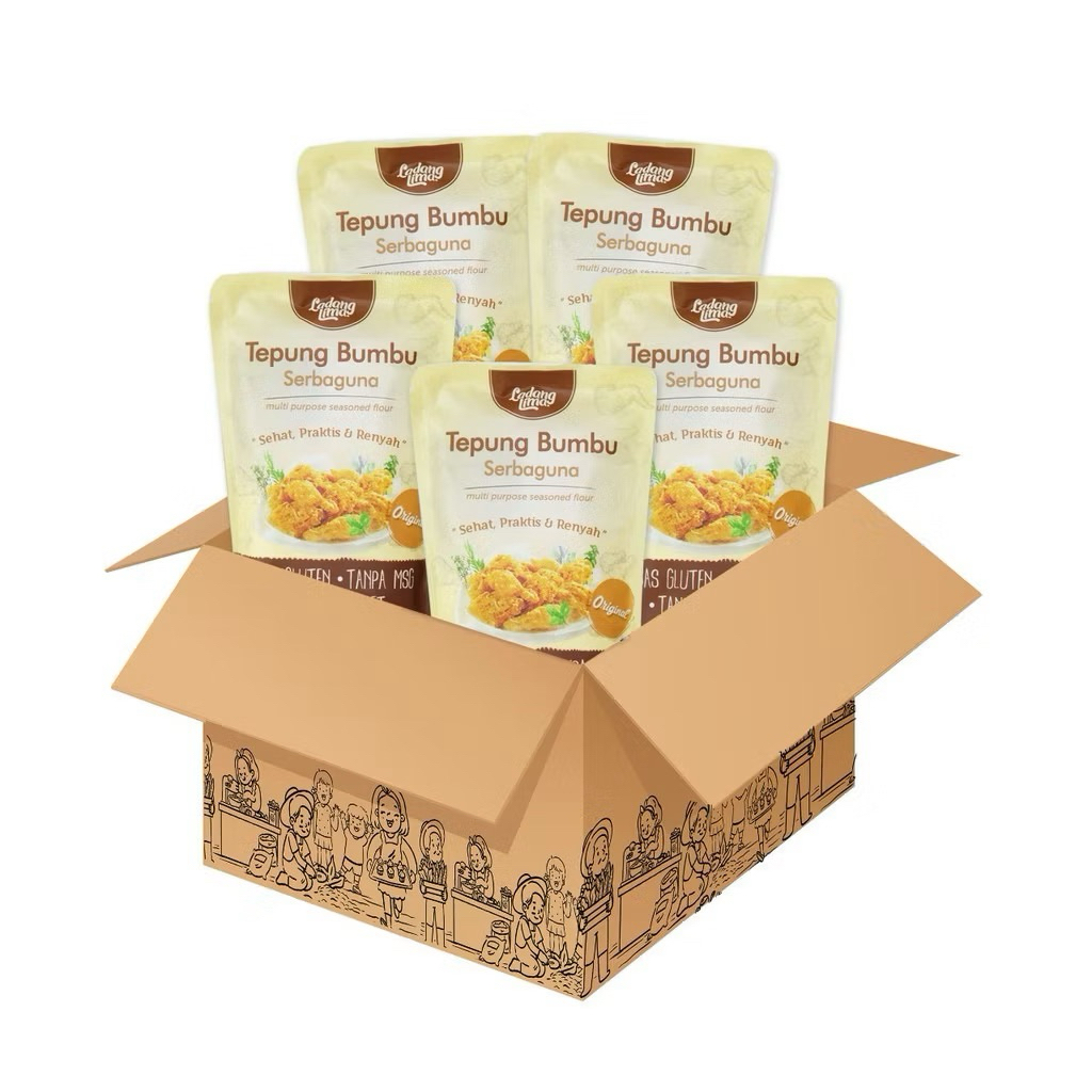 

Paket 1 Karton (24 pcs) Tepung Bumbu Ladang Lima 150gr - Tepung Fried Chicken - Bebas Gluten - Halal