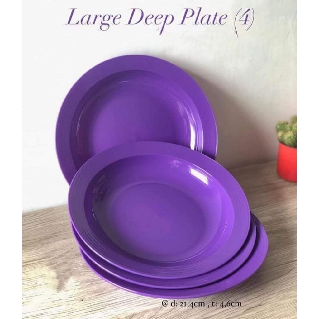 PIRING TUPPERWARE /LARGE DEEP PLATE  (4PCS)