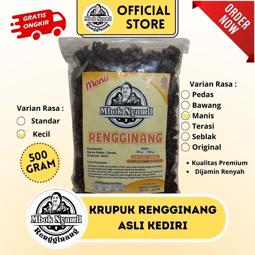 

Rengginang Khas Kediri - Varian Manis Mini (setengah jadi)