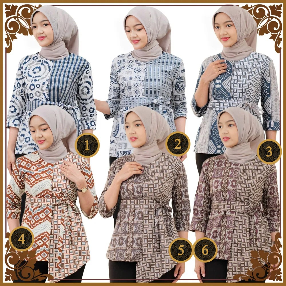 Baju Batik Anak Modern Atasan Batik Blouse Batik Anak Perempuan Cewek SD SMP SMA Remaja 12-15 tahun