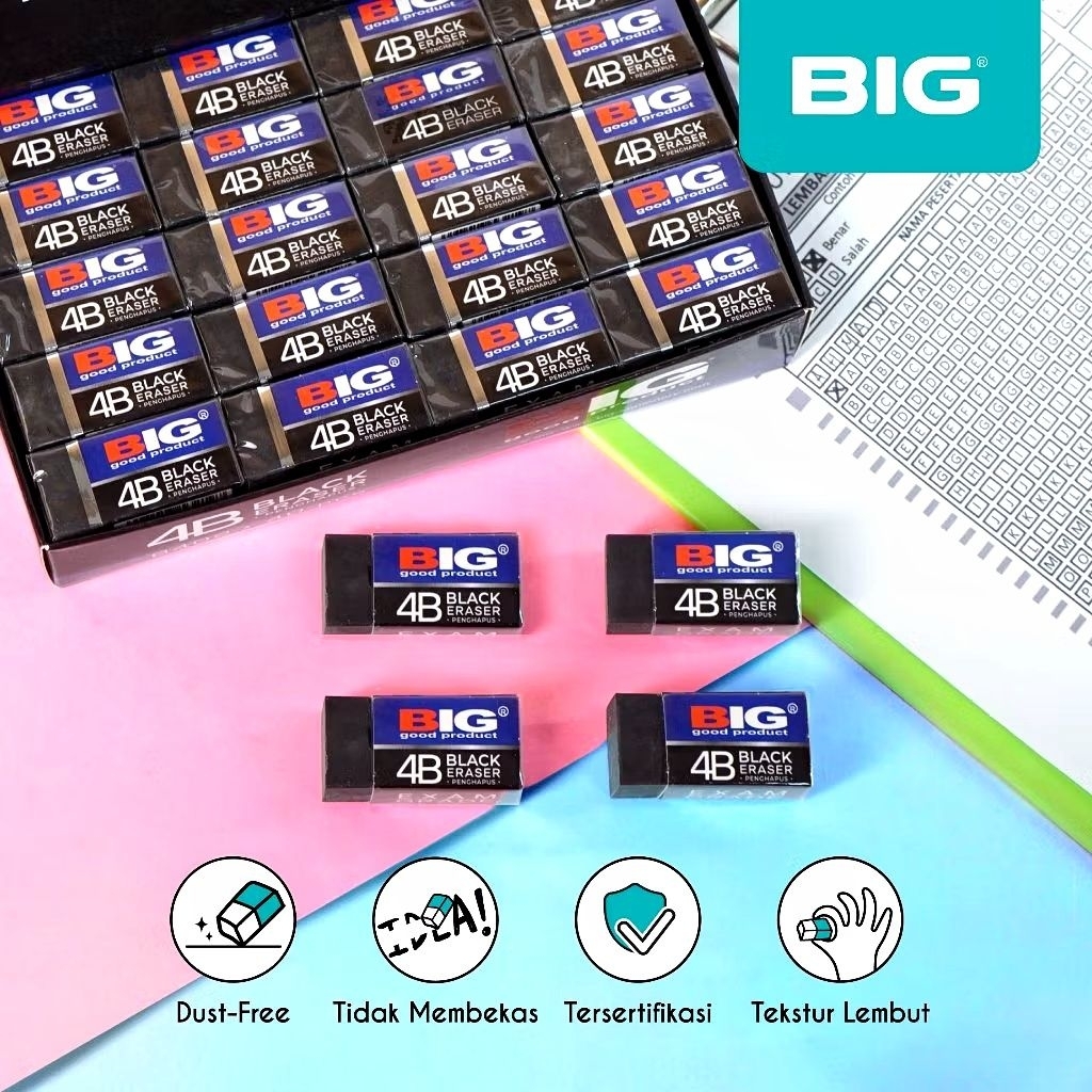 

Penghapus Hitam 4B BIG Eraser Hitam Lembut (1 Pcs)