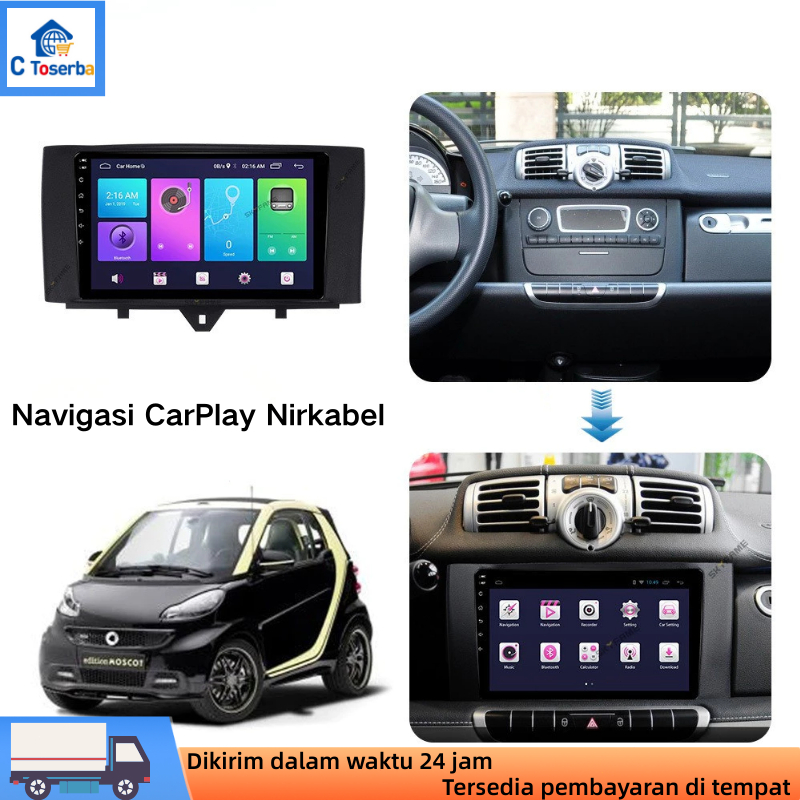 DVD Mobil 7 inci 910 - Navigasi CarPlay Nirkabel, Layar Sentuh Android 2+32GB, Kamera Mundur