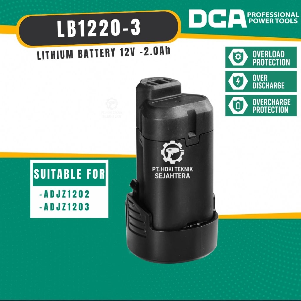 DCA LITHIUM BATTERY 12V Max 2Ah For ADJZ1202 ADJZ1203 / BATERI CADANGAN