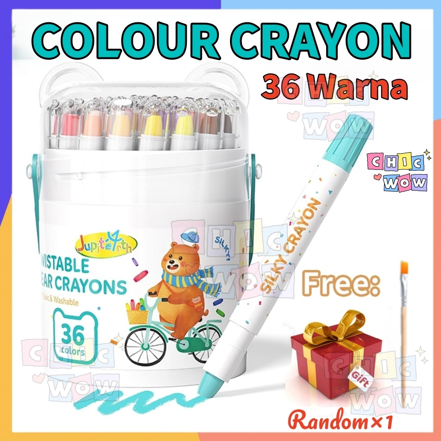 

【36 Warna】COD Silky Crayon 36 Warna Silky Crayon Lukis Krayon Lembut Water Soluble Crayon Cerah Tidak Mengotori Tangan
