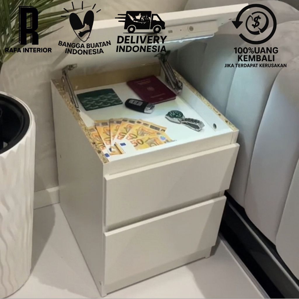Meja Nakas Laci Tersembunyi Anti Maling