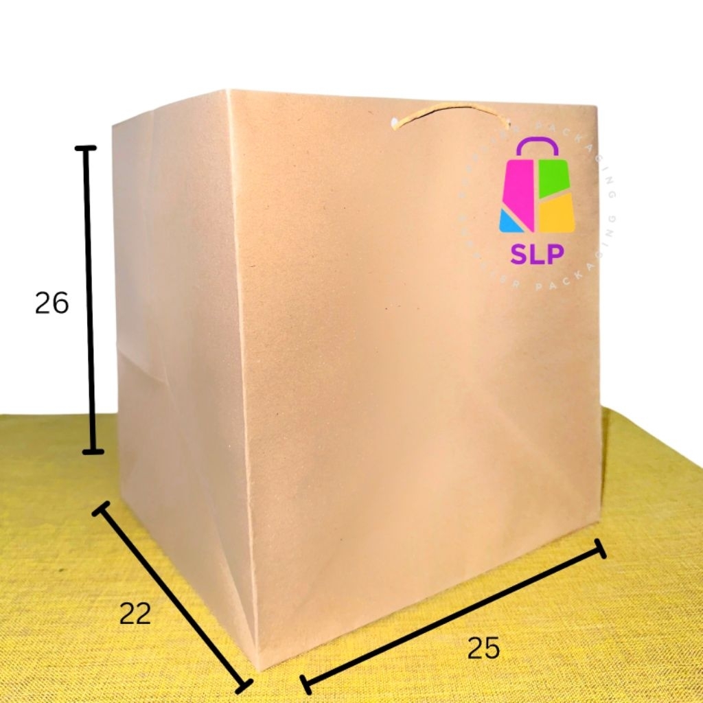 

Paper bag kotak nasi 22x22 box kardus P25 L22 T26 box nasi 22x22 kotak nasi bento tumpeng mini paperbag polos kotak kue goodie bag dos
