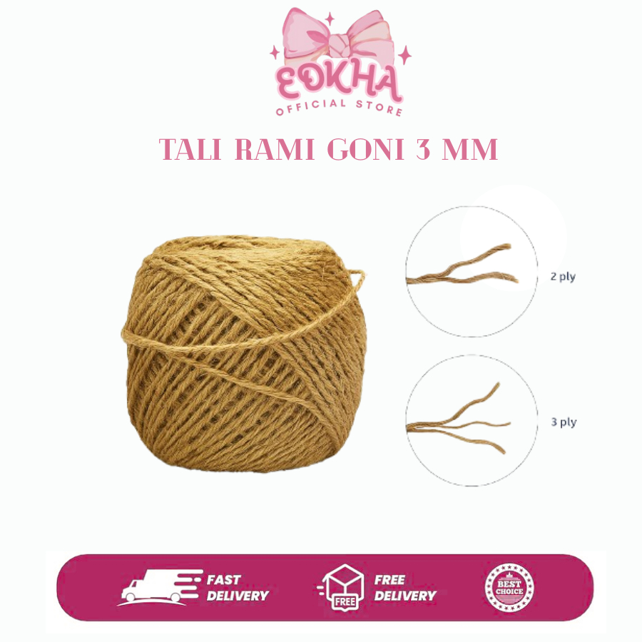 

EDKHA - Tali Rami Goni 3 mm Jerami Hemp Rope Straw String Murah Meter tali pengikat tanaman