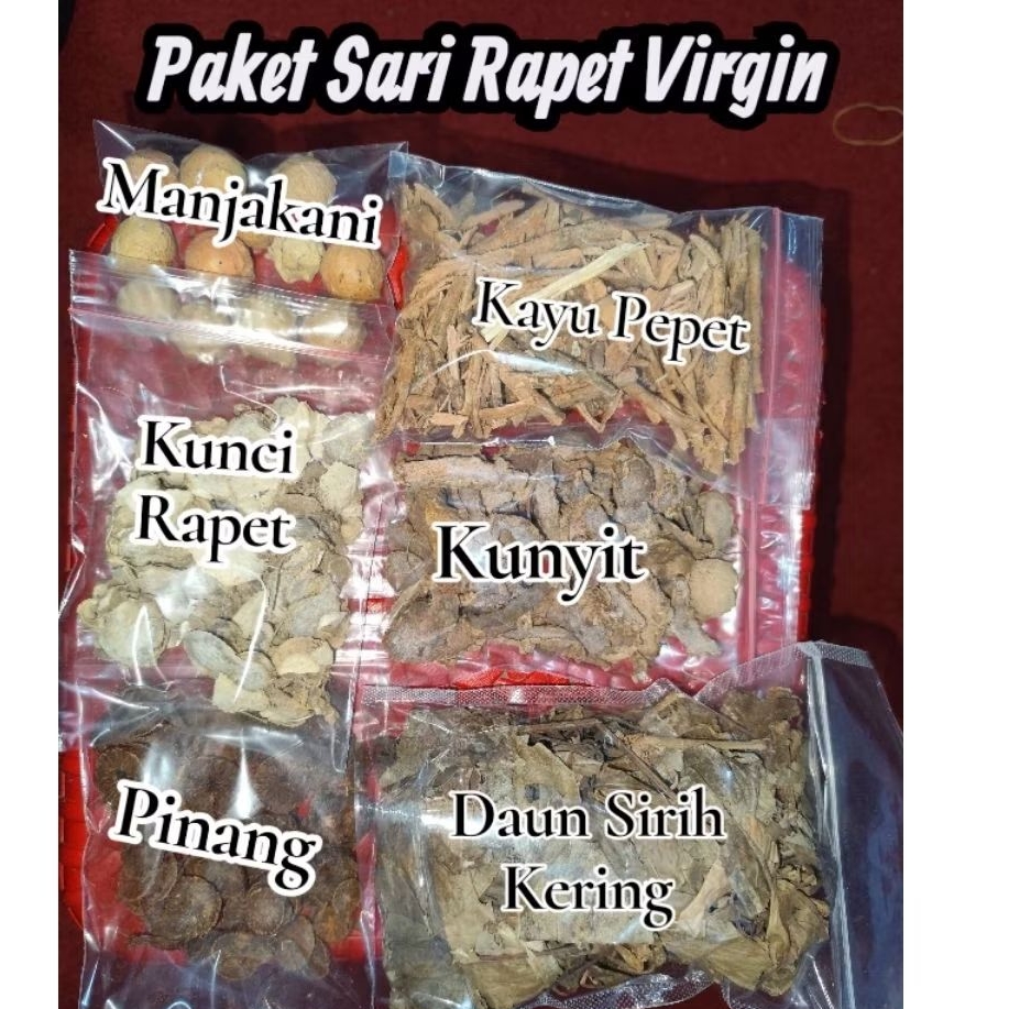 Paket VGN manjakani Pinang Kunyit Kunci Pepet Kayu Rapet Daun Sirih Kering