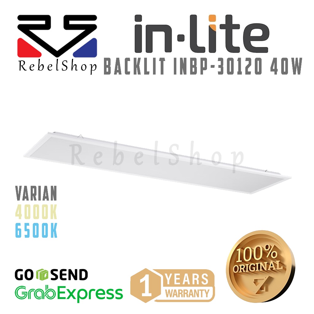 Inlite INBP-30120 LED Lampu Downlight 30X120 Backlit Slim Panel 40W Kuning / Putih - In-Lite 40 W 40