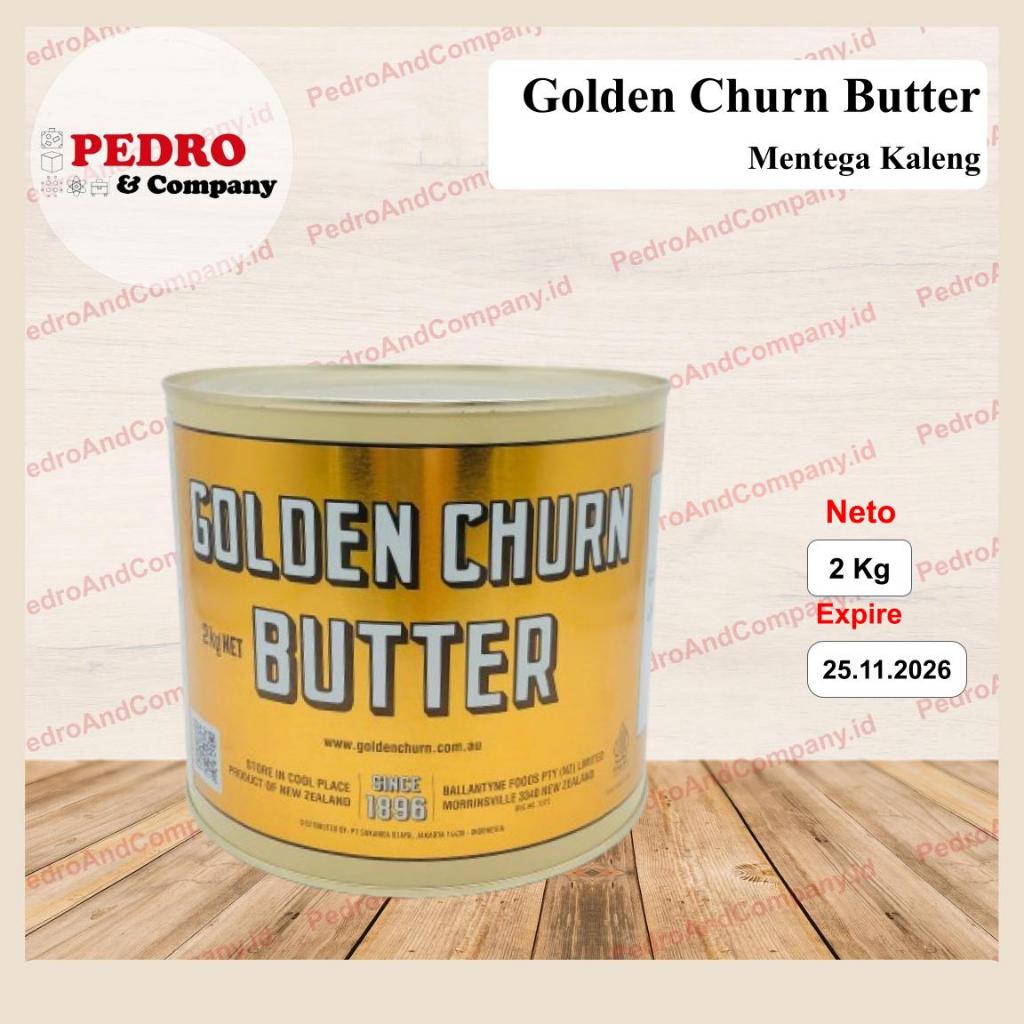 

Golden churn butter 2 kg - pure creamy butter mentega kaleng besar