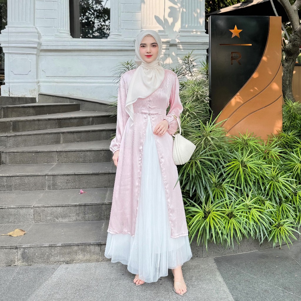 FANMU Long Tunik Silk Satin Premium Wanita Terbaru