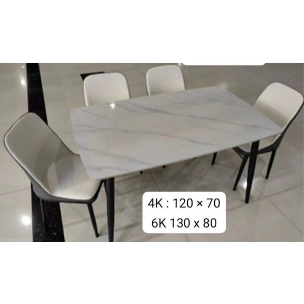 Meja makan granit 4 kursi