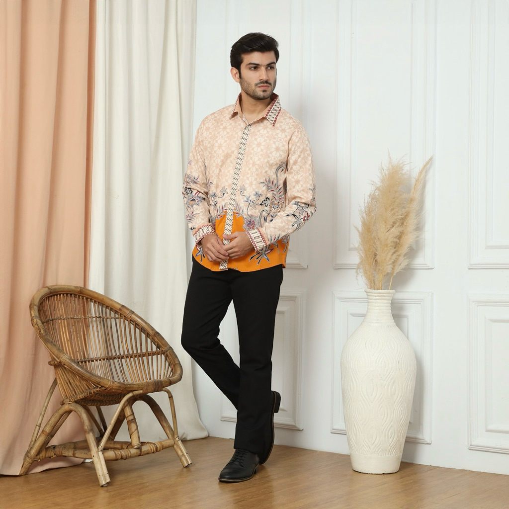 Kemeja batik Pria - Batik kuning - 115YOI