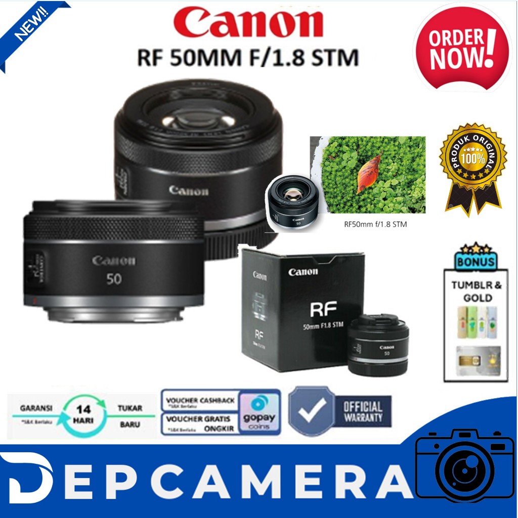 Canon RF 50mm f1.8 Canon RF 50mm f/1.8 STM - GARANSI 2 TAHUN