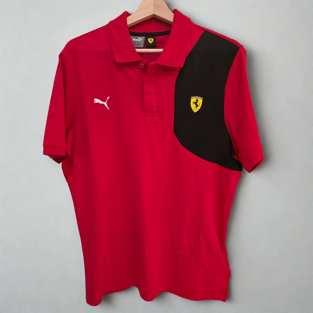 Baju polo shirt scuderia ferrari puma classic polo red black original