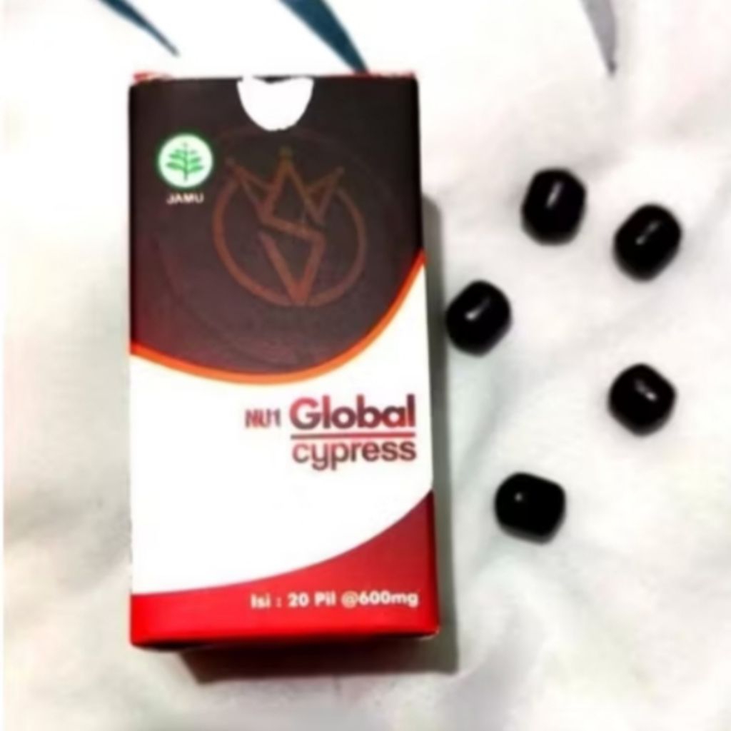 GLOBAL CYPRESS SLABER ISI 20 PIL HITAM TERBAIK [HERBAL UTK MENGATASI NYERI SENDI, PEGAL LINU DLL]