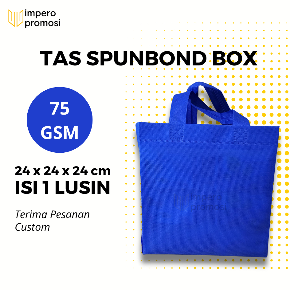 

Impero - GOODIE BAG SPUNBOND BOX 24x24x24/ Harga Satuan / Kantong Belanja Murah Warna Biru BCA