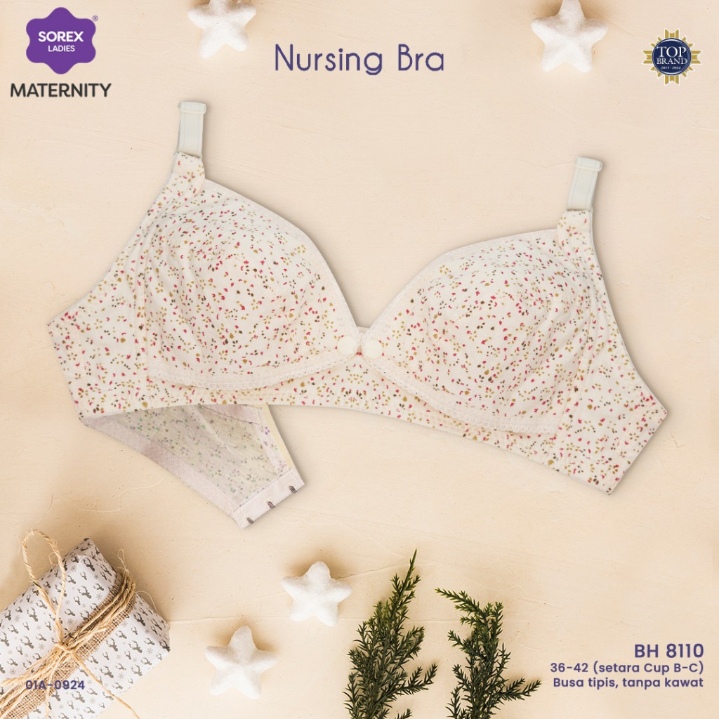 Sorex 8110 | Bra Ibu Menyusui Tanpa Kawat Tanpa Busa Motif Bunga 36-42 COD Kusumawardani Malang